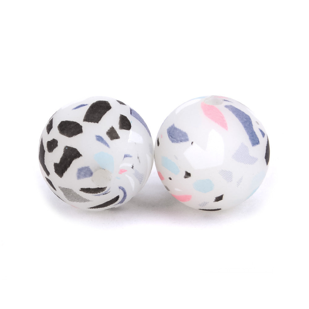 Wholesale 15mm 50PCS Luminous Water Drop Leopard Beads Silicone Beads